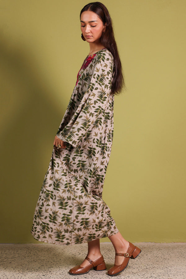 Vibrant Roses Flared Dress