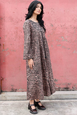 Ajrak Noir Flared Dress