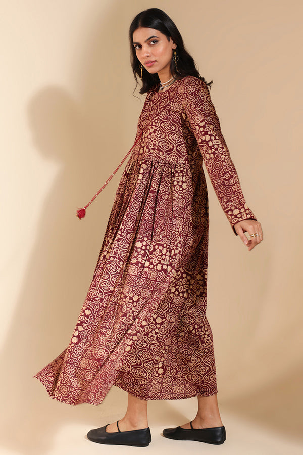 Ajrak Noir Flared Dress