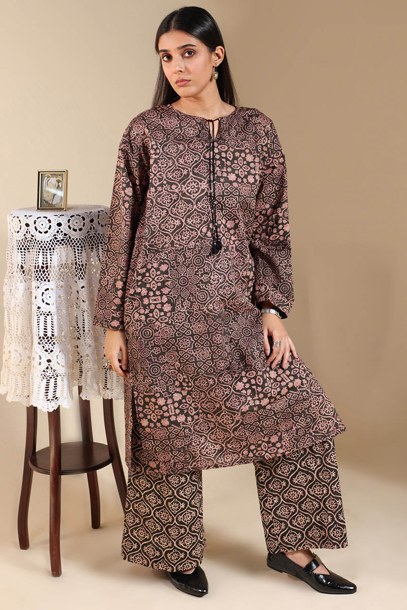 Ajrak Noir Tassel Trail Set