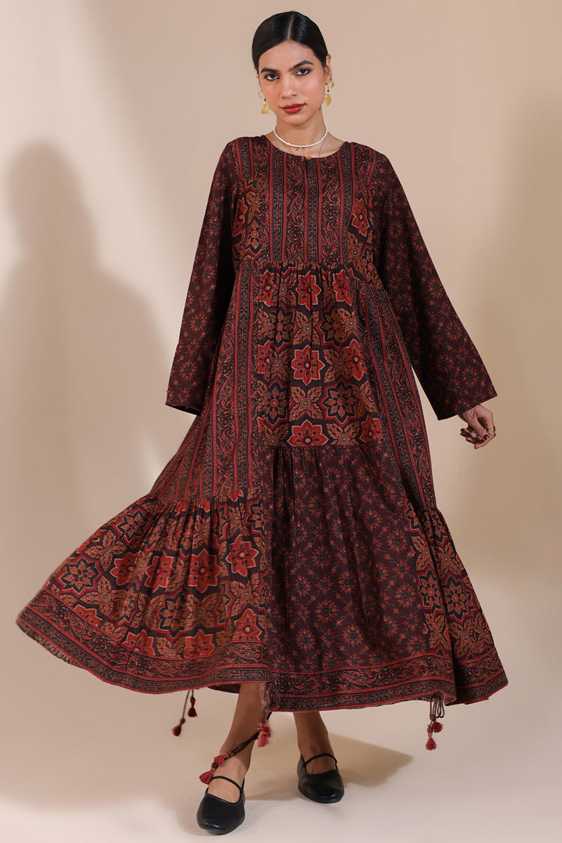 Thai Block Tiered Dress