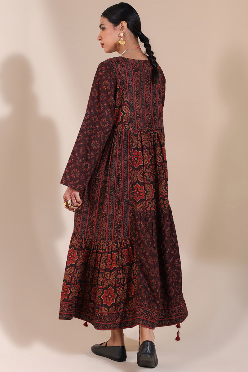 Thai Block Tiered Dress