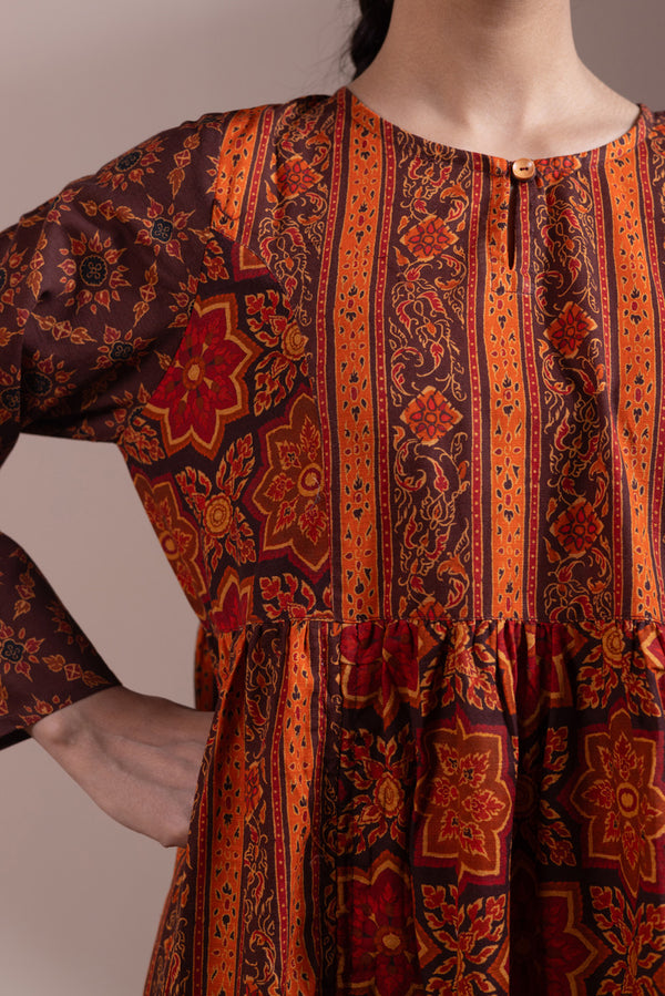 Thai Block Tiered Dress