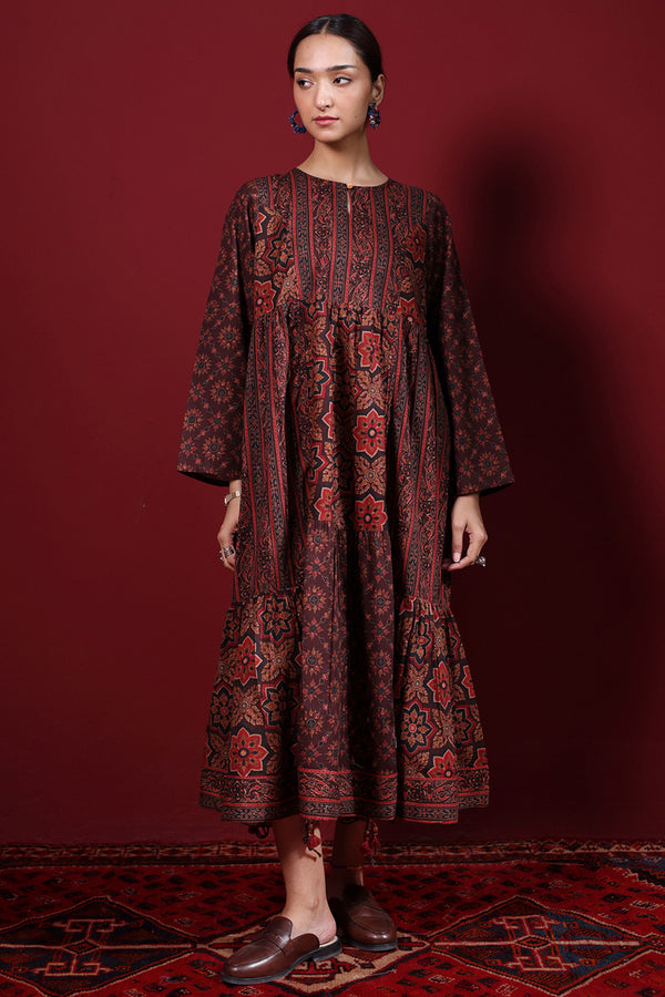 Thai Block Tiered Dress