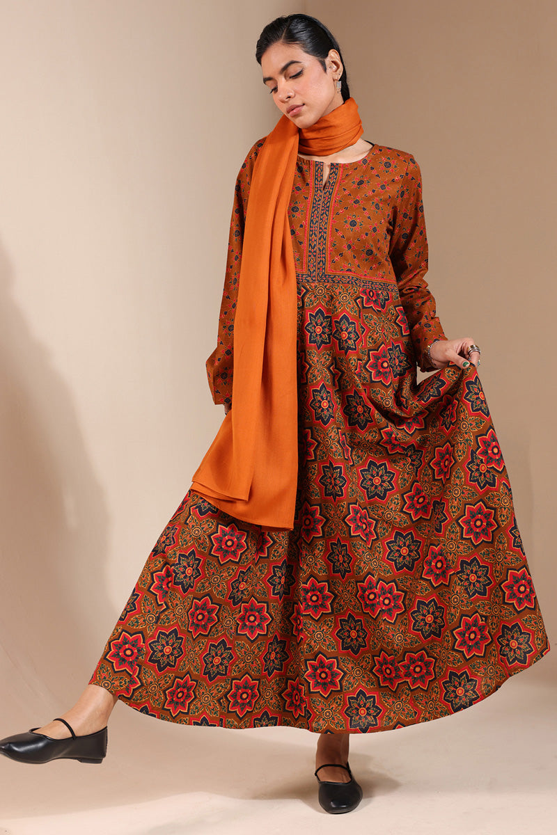 Thai Block Flared Dress