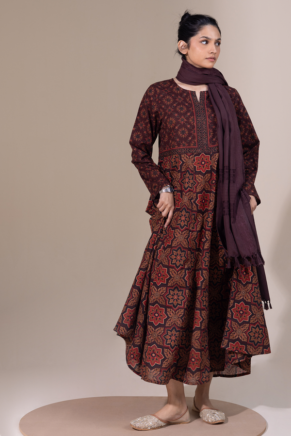 Thai Block Flared Dress