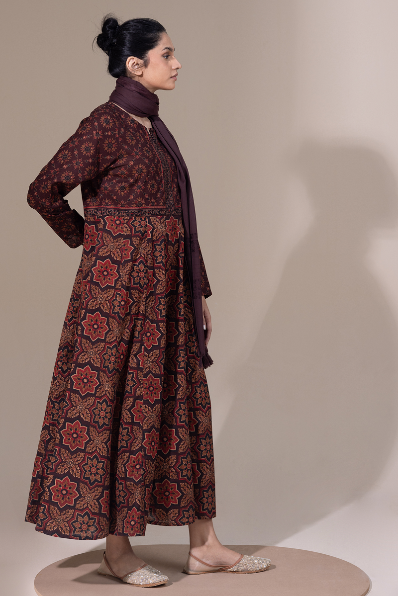 Thai Block Flared Dress