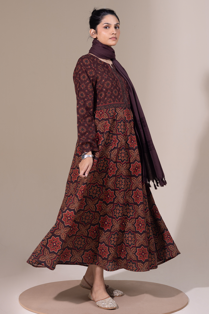 Thai Block Flared Dress