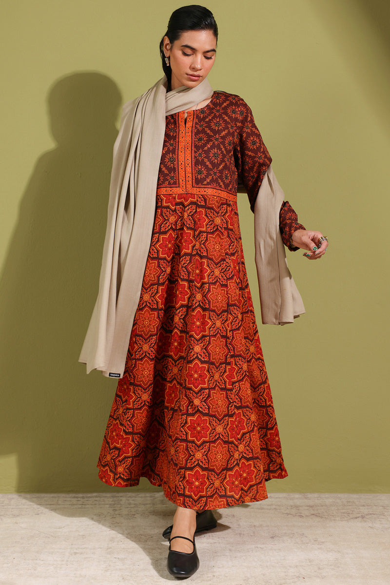 Thai Block Flared Dress