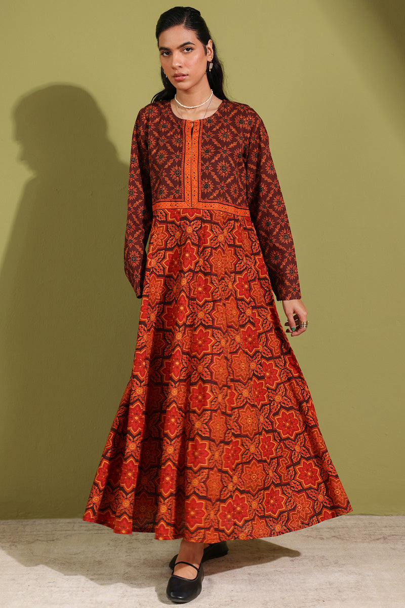 Thai Block Flared Dress