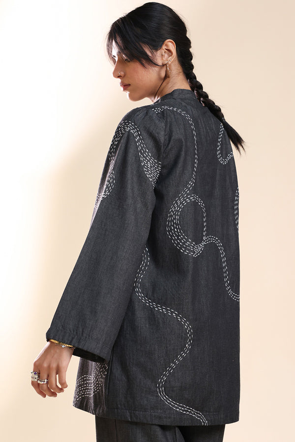 Embroidered Sashiko Co-Ord Set