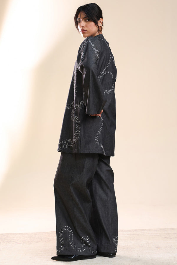 Embroidered Sashiko Co-Ord Set