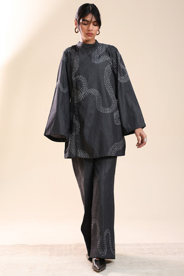 Embroidered Sashiko Co-Ord Set