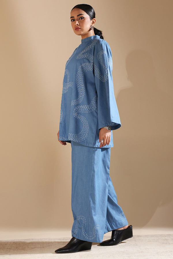 Embroidered Sashiko Co-Ord Set