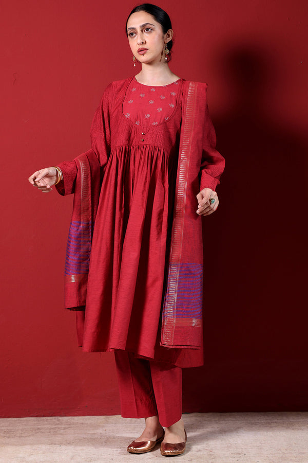 Weave Story Anarkali 3-Piece Set