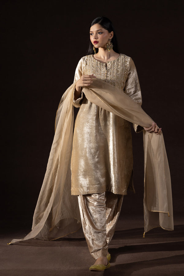 Resham-e-Khaas Velvet 3-Piece Set