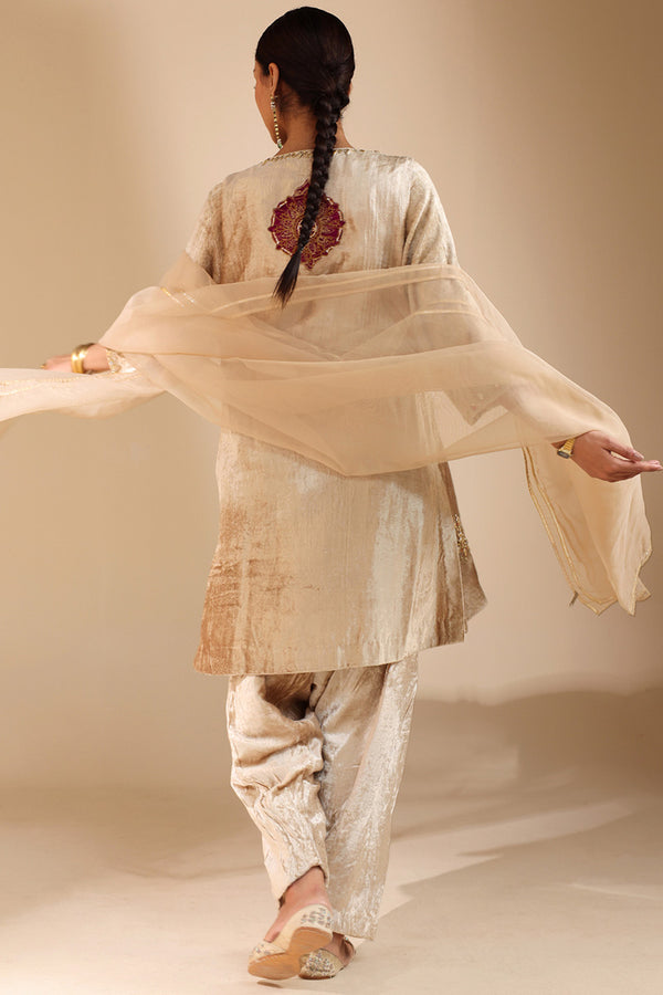 Gilded Velvet Bahaar Koti Ensemble