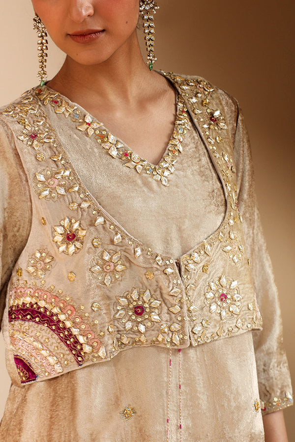 Gilded Velvet Bahaar Koti Ensemble