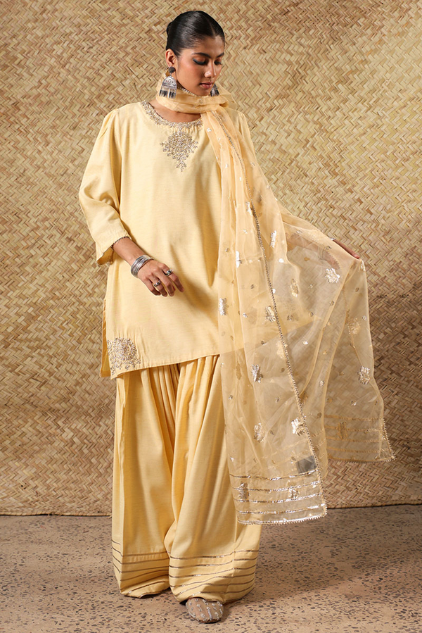Gilded Polki 3-Piece Farshi Ensemble