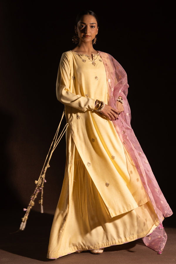 Embroidered Polki Flared Set