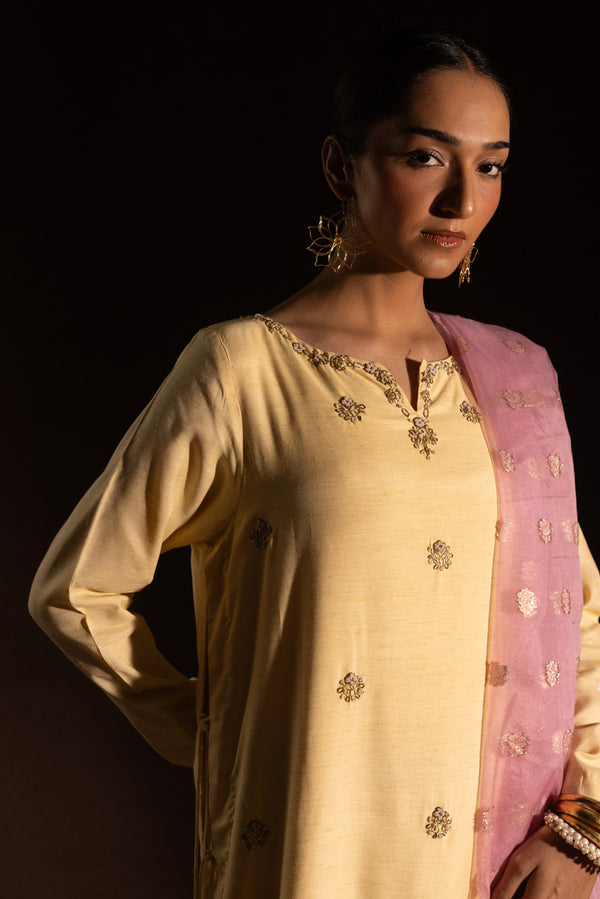 Embroidered Polki Flared Set