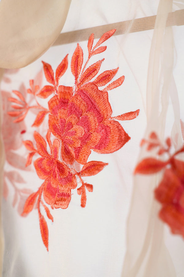 Ivory Rose Embroidered Shirt