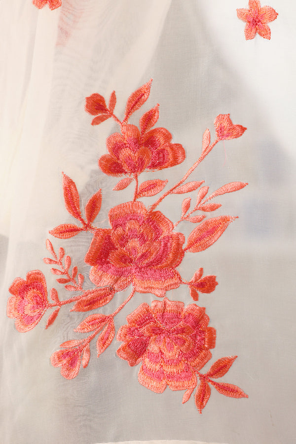 Ivory Rose Embroidered Shirt