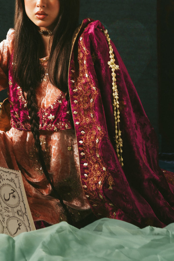 Gota Nur Velvet Shawl