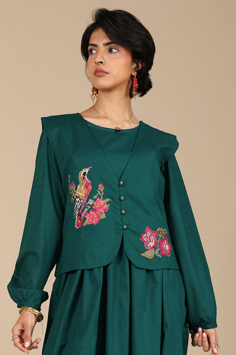 Song Bird Embroidered Koti Set