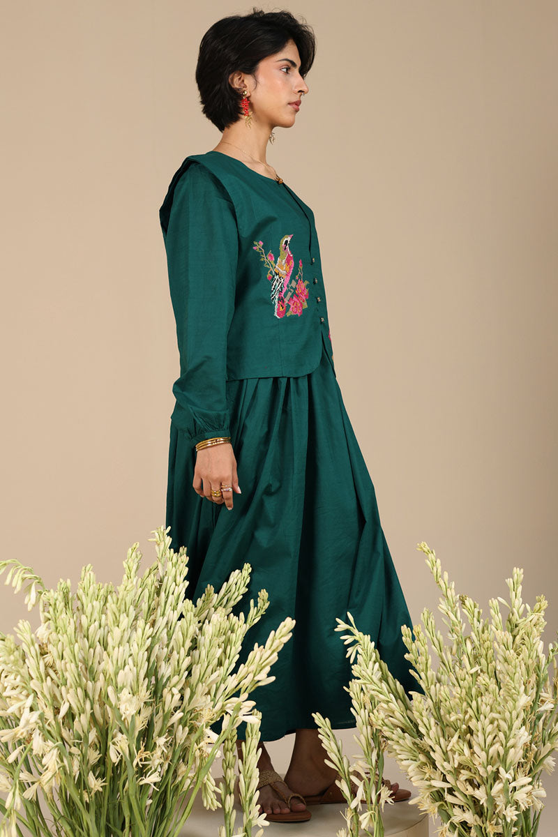 Song Bird Embroidered Koti Set