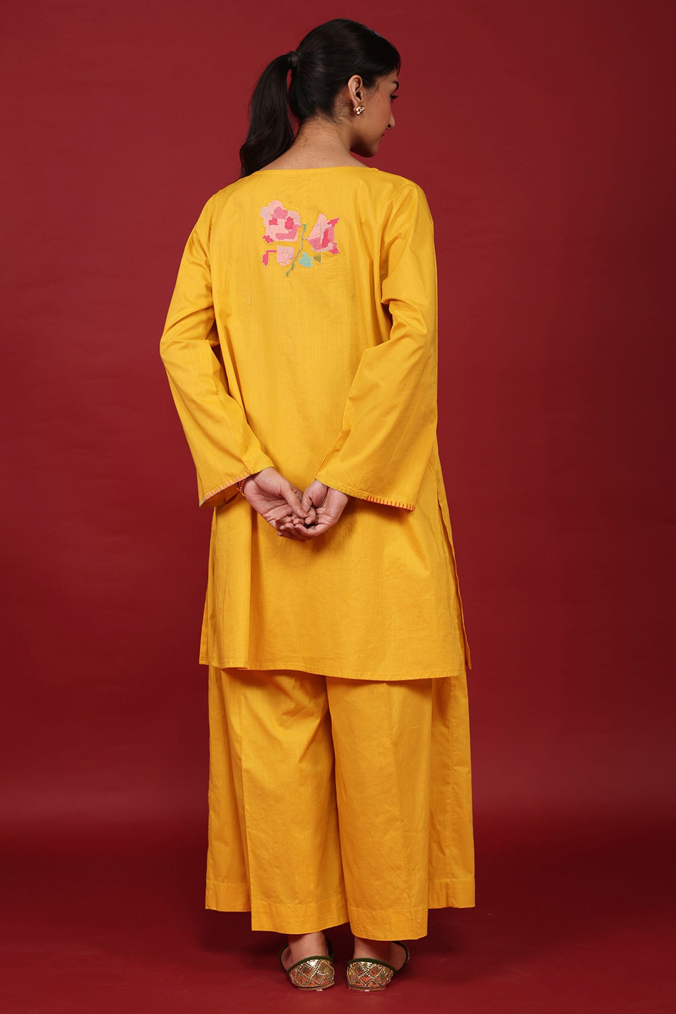 Hand Embroidered Floral Co-Ord Set