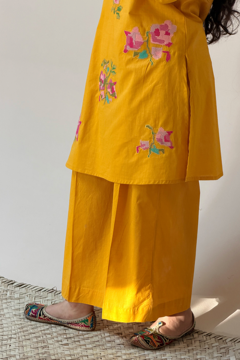 Hand Embroidered Floral Co-Ord Set