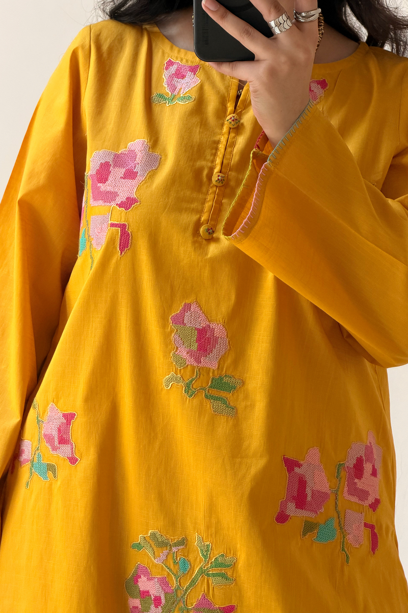 Hand Embroidered Floral Co-Ord Set