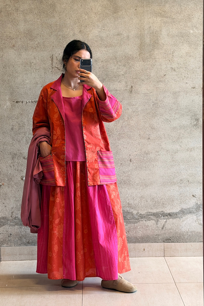 Jacquard Weave Skirt 3-Piece Set