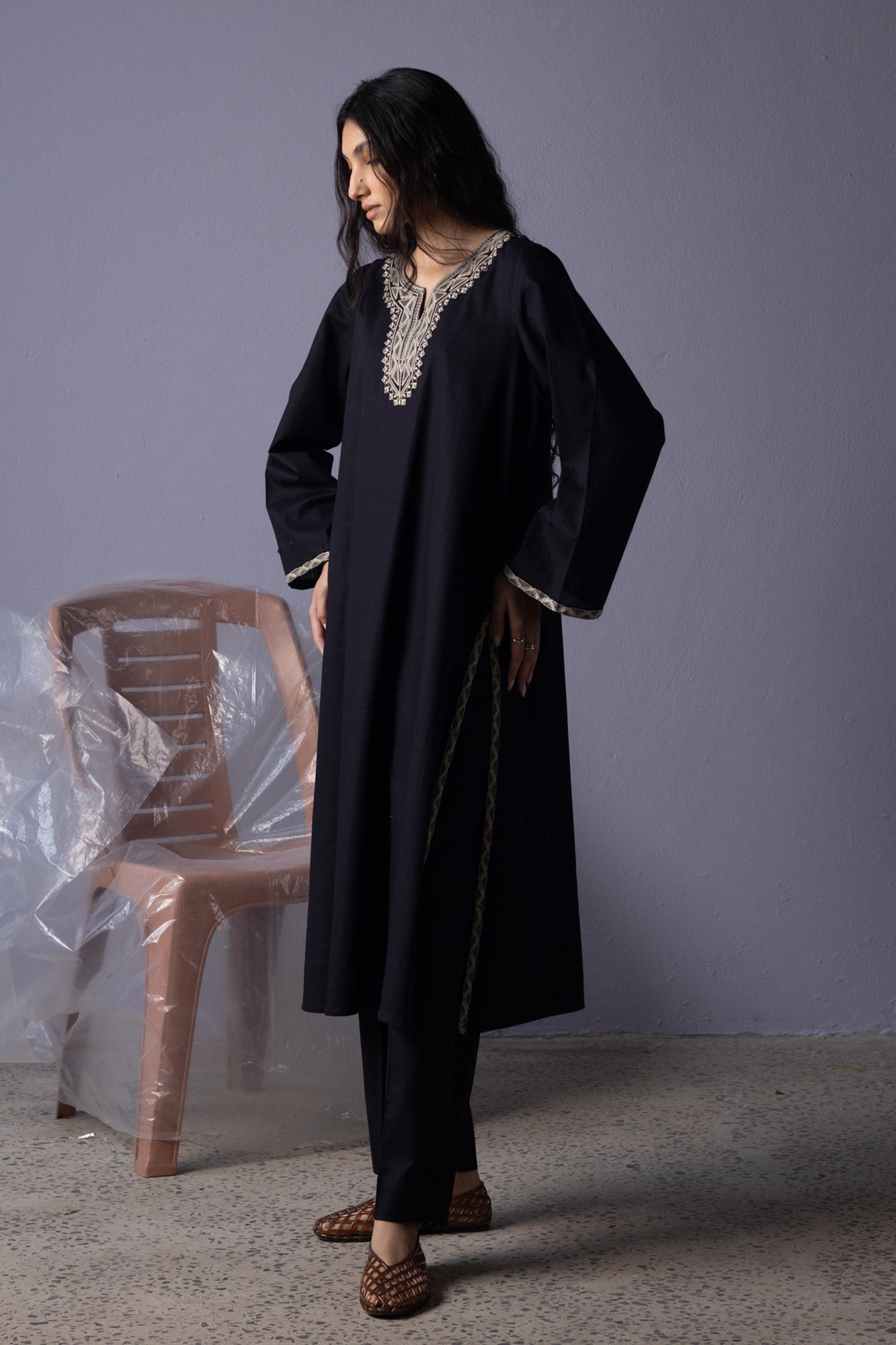 Midnight Embroidered Duo-Set