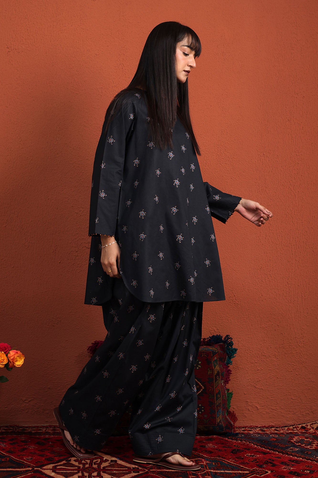 Floral Printed Farshi Set