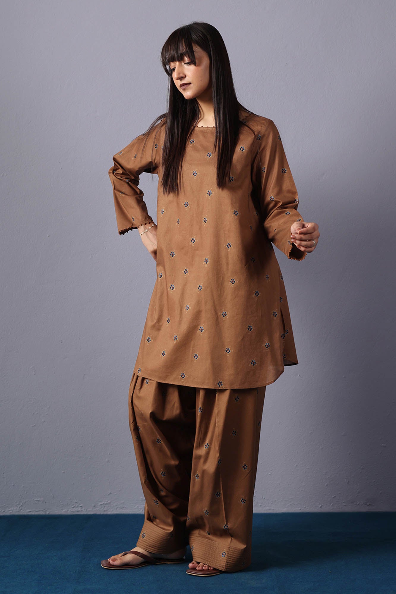 Floral Printed Farshi Set