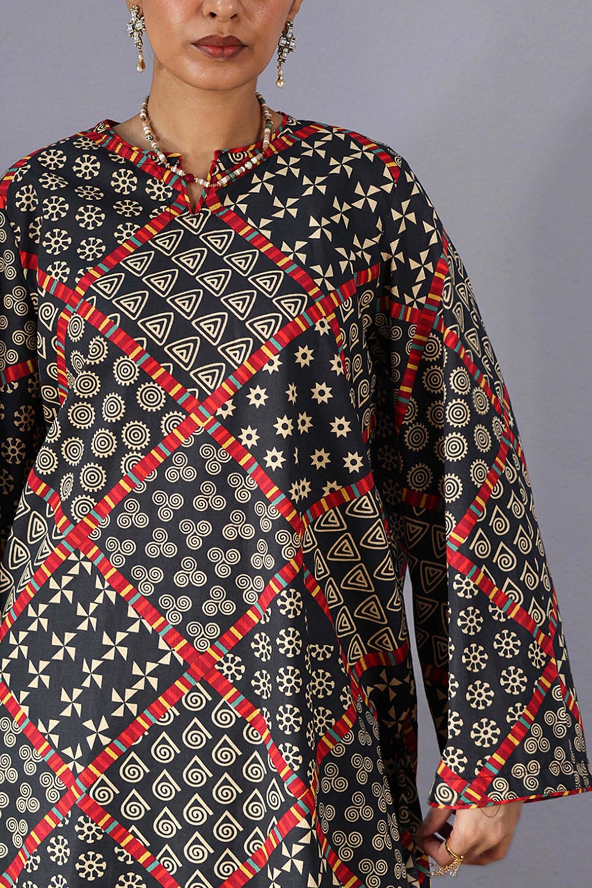 Patterned Balloon Shalwar Set