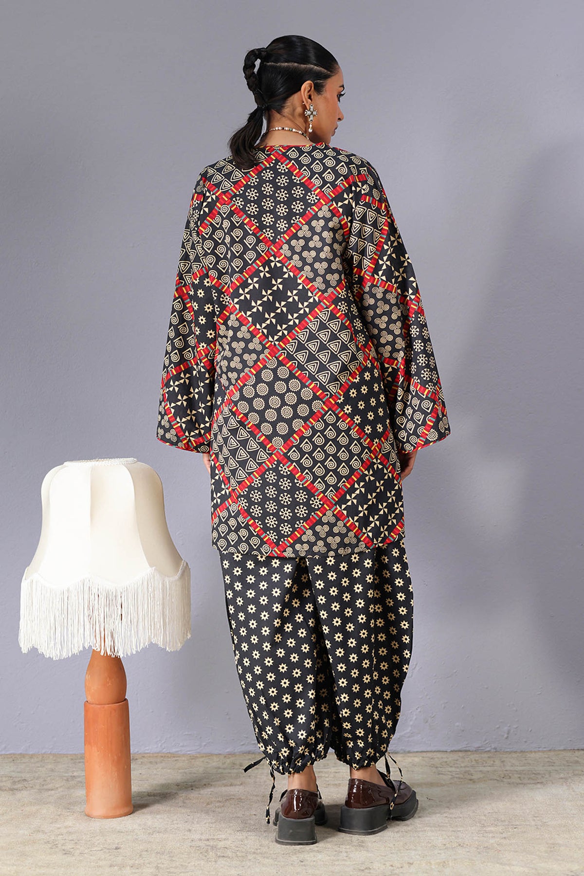 Patterned Balloon Shalwar Set