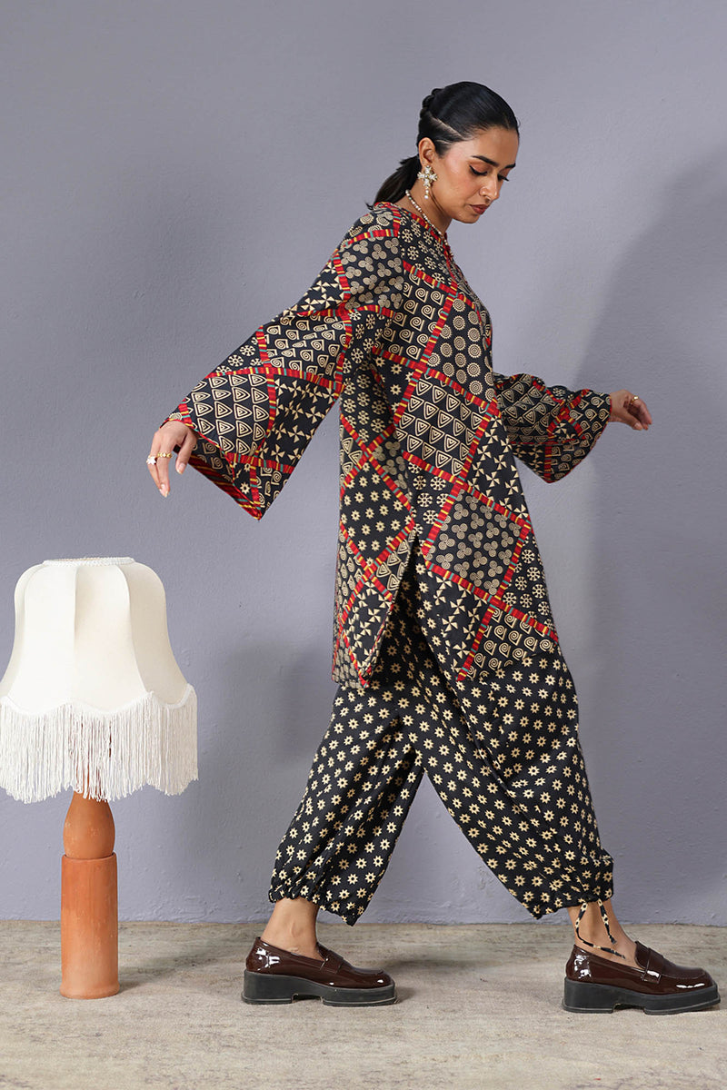 Patterned Balloon Shalwar Set