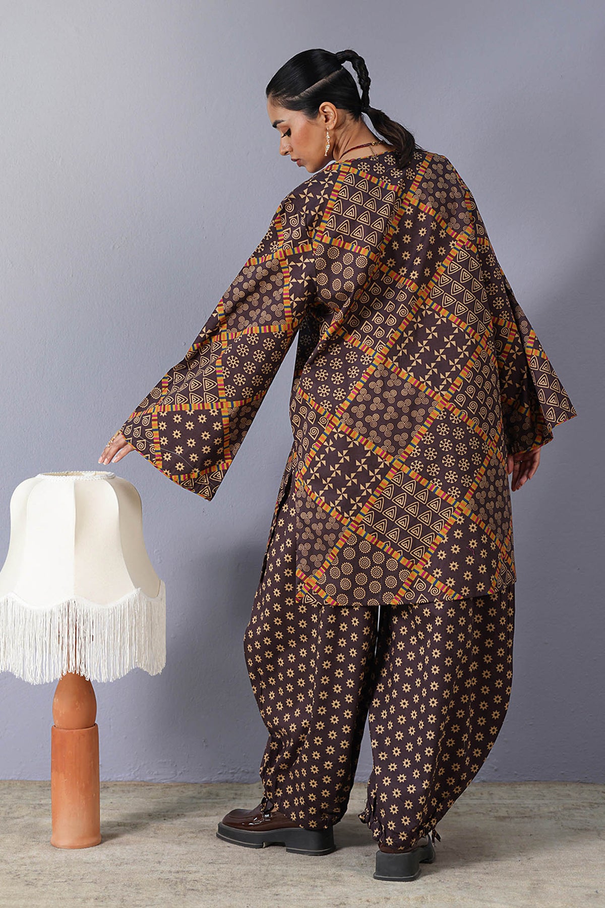 Patterned Balloon Shalwar Set