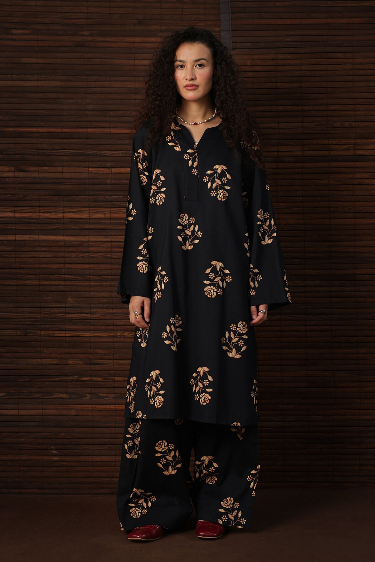 Rosette Printed Farshi Set