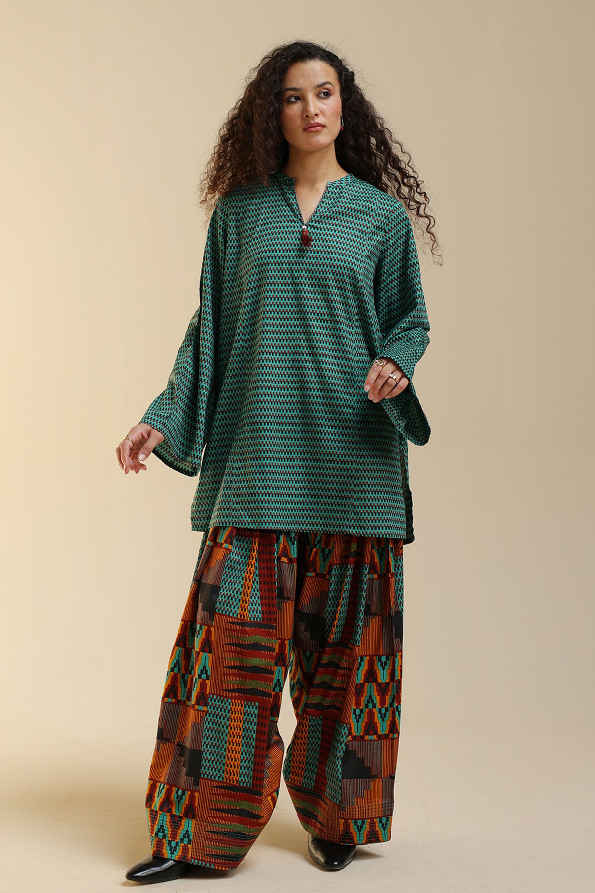 Printed Mosaic Farshi Set