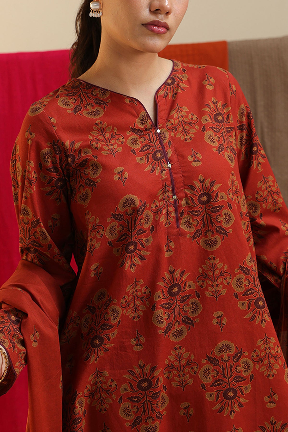 Rosette Printed 3-Piece Suit