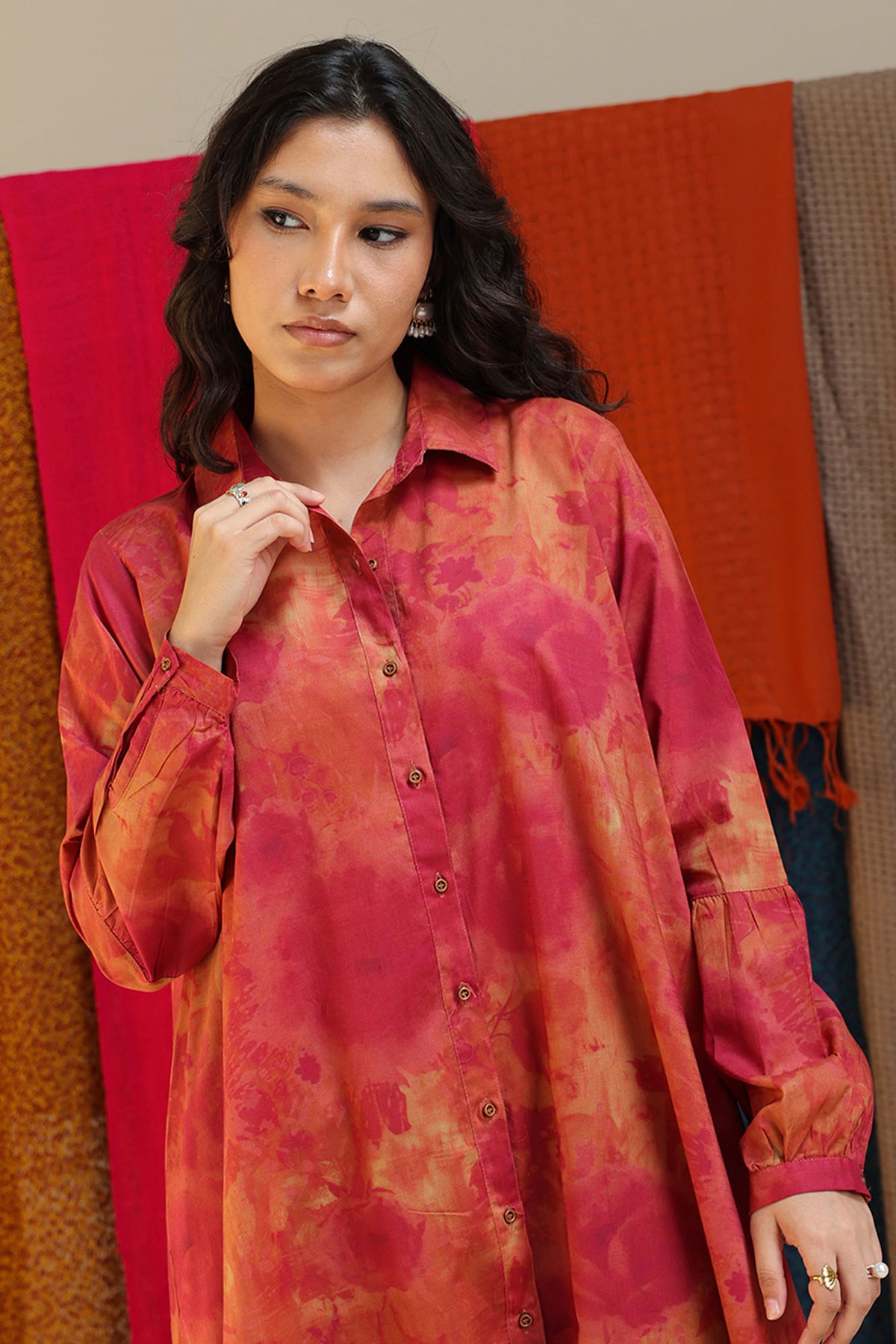 Soft Floral Long Shirt