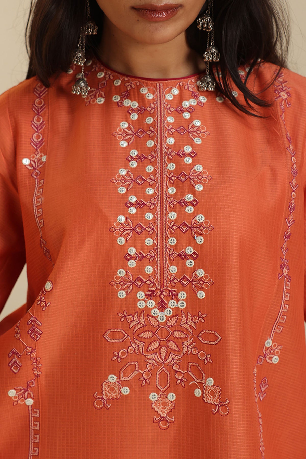 Zar Embroidered Farshi Set