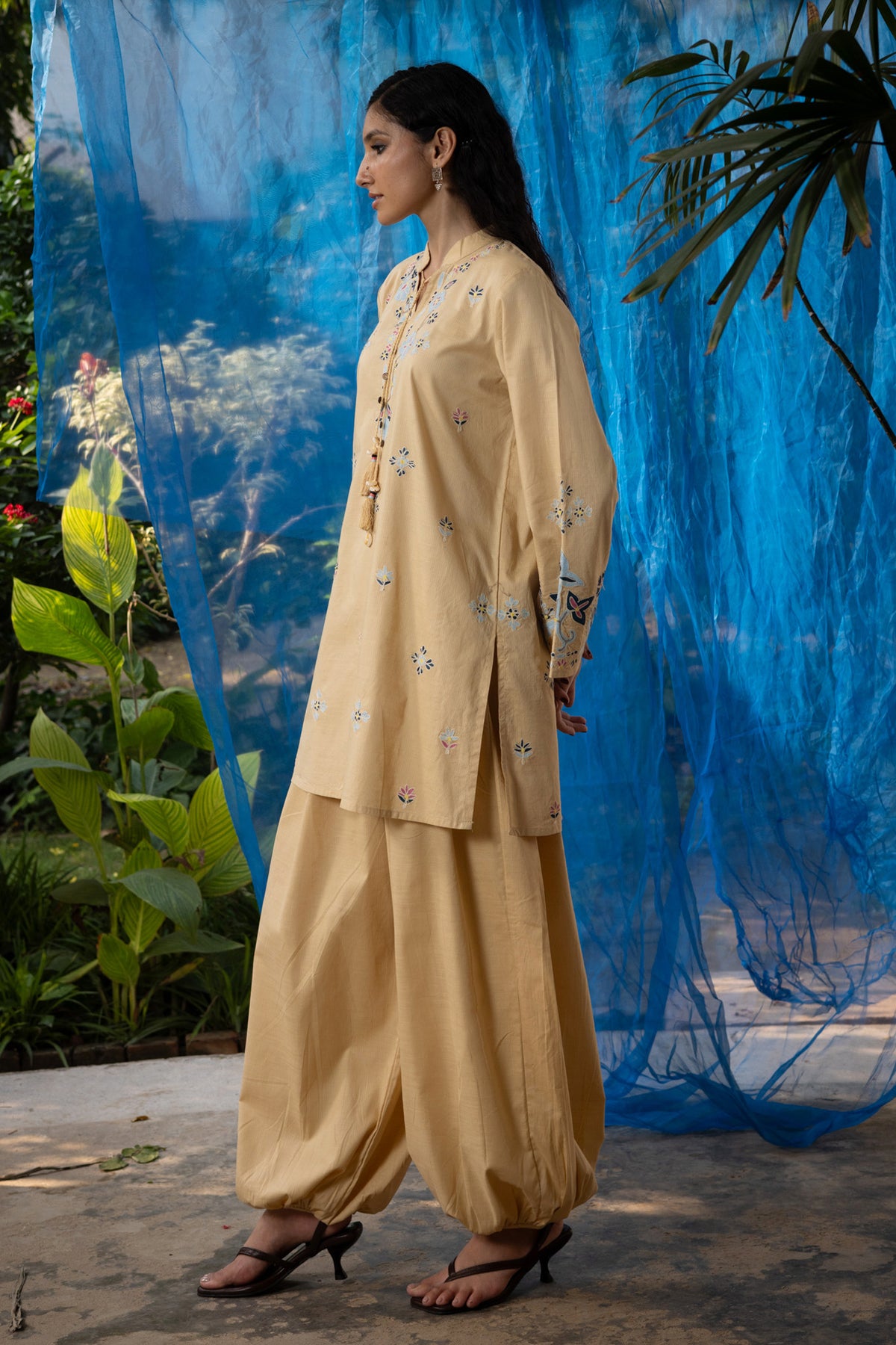 Embroidered Balloon Shalwar Set