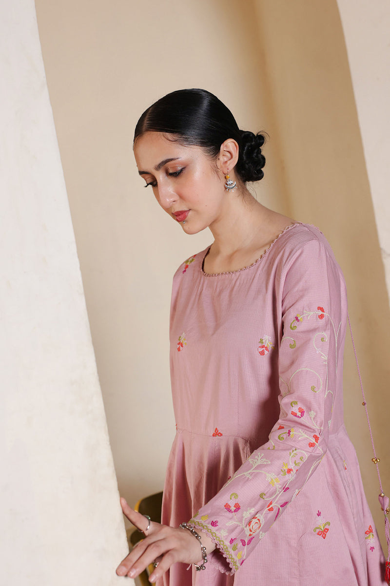Embroidered Anarkali Set