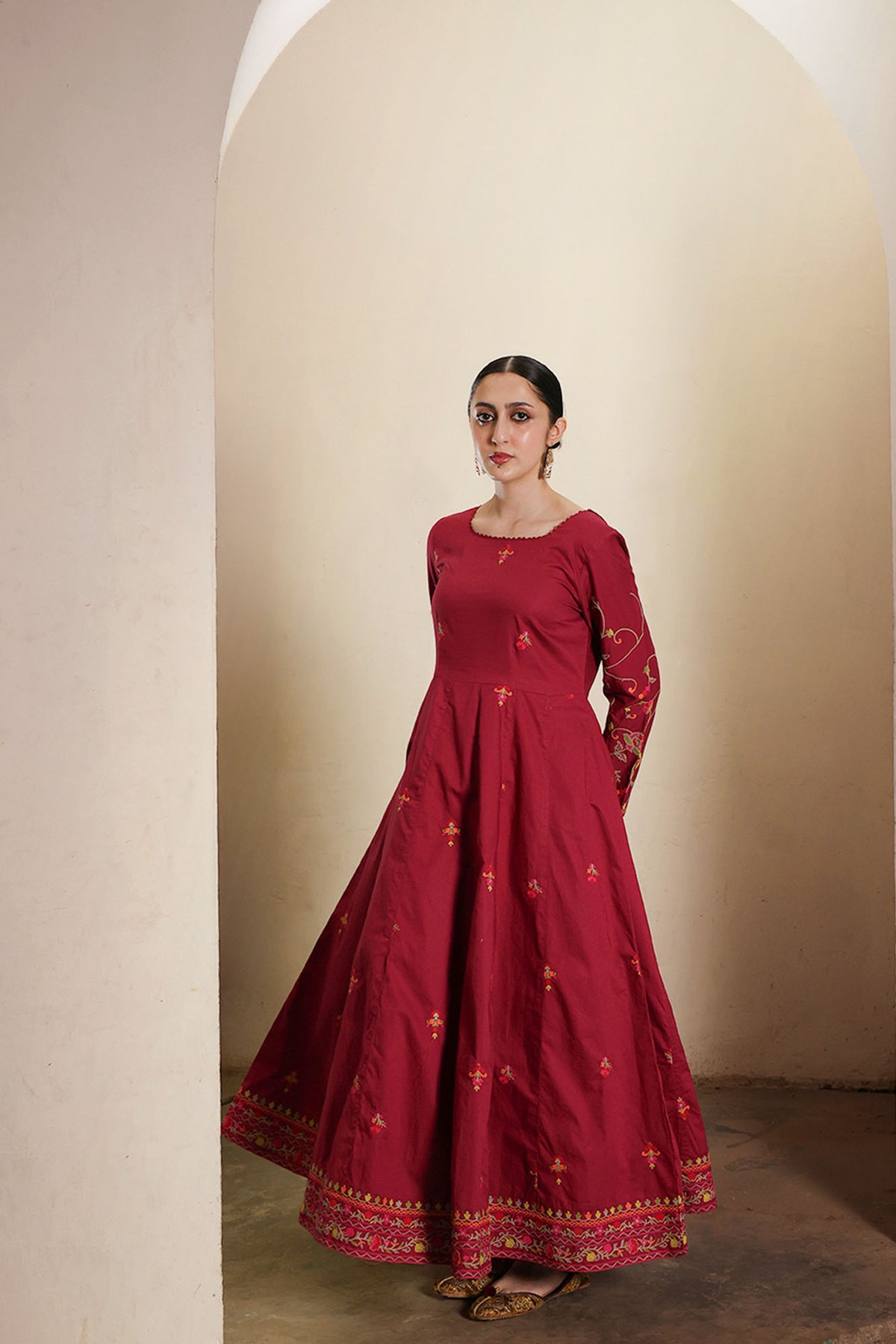 Embroidered Anarkali Set