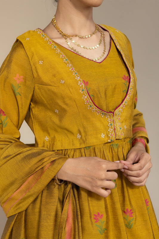 Jacquard Anarkali Ensemble